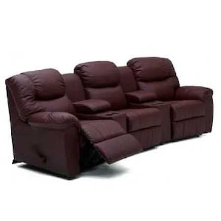Three Recliner Home Theater Sectional